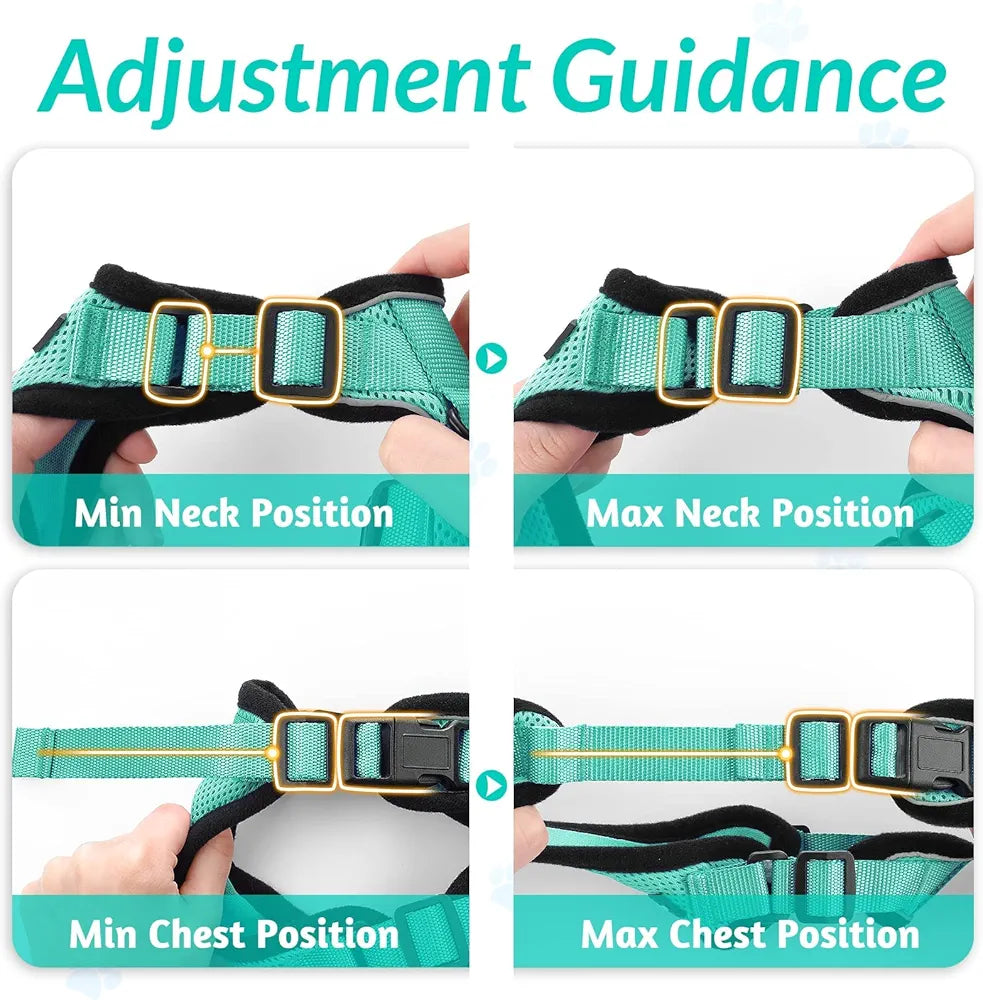 Cat Harness and Leash for Walking, Escape Proof Soft Adjustable Vest Harnesses for Cats, Easy Control Breathable Reflective Strips Jacket, Emerald, XS